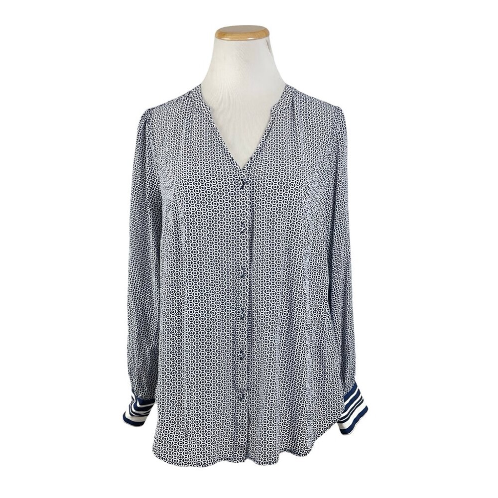 Talbots Blouse Size Large Button Down Top Shirt G… - image 1